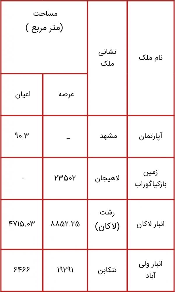 لیست اموال دولتی,مولد سازی