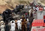 تصادف در پاکستان,، واژگونی یک دستگاه اتوبوس در منطقه «بیلا»