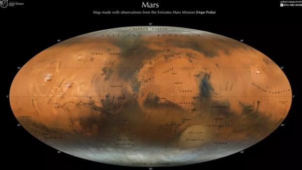 مریخ,ارائه نقشه جدید و خیره کننده از مریخ
