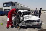 حوادث قزوین,واژگونی خودروی سواری در قزوین