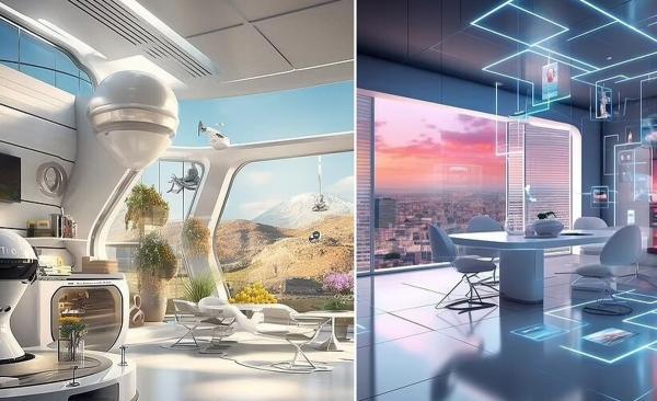 تصاویر هوش مصنوعی از خانه‌ها در سال 2050,خانه های هوشمند