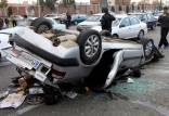 تصادف در قزوین,تصادف ۳۰ خودرو در اتوبان قزوین-کرج