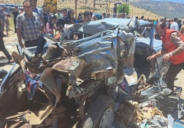 حوادث شیراز,تصادف تریلی با چند خودرو در محور یاسوج - شیراز