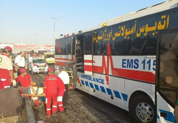 واژگونی یک دستگاه اتوبوس در جاده تهران قم,حوادث قم