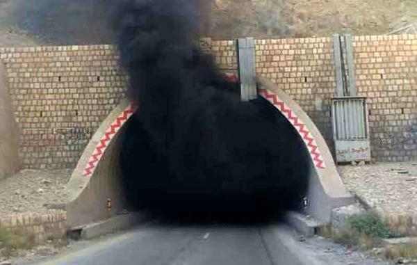 آتش‌سوزی مرگبار تانکر در تونل تنگه زاغ بندرعباس,تونل تنگه زاغ