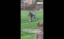 فیلم/ مهارت باورنکردنی پسر لیونل مسی در بازی فوتبال!