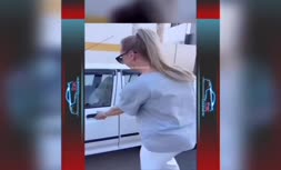 فیلم/ تمسخر ماشین ایرانی توسط یک زن عراقی!