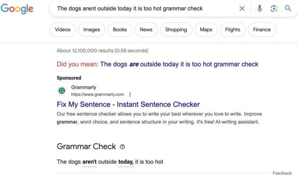 هوش مصنوعی در گوگل,امکان بررسی دستور زبان در سرویس جدید گوگل با کمک هوش مصنوعی