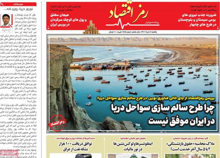 عناوین روزنامه های اقتصادی یکشنبه 8 مرداد 1402 عناوین روزنامه های اقتصادی یکشنبه 8 مرداد 1402,روزنامه,روزنامه های امروز,روزنامه های اقتصادی