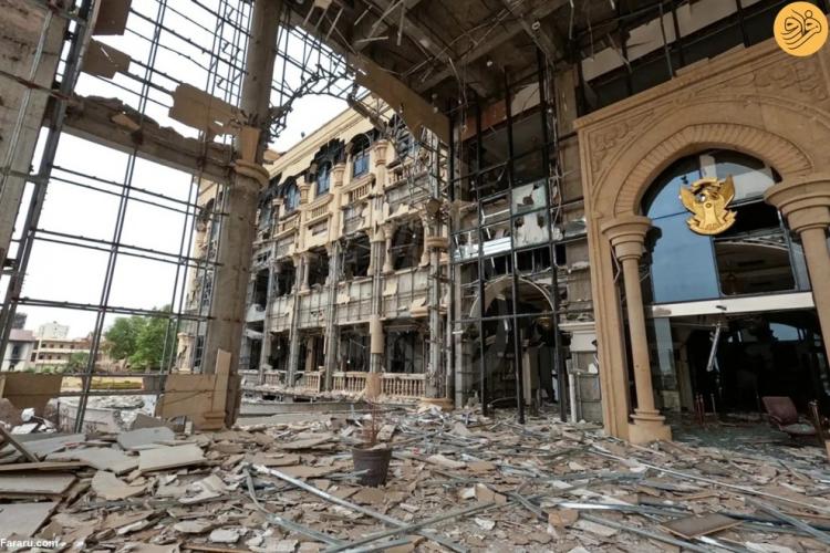 تصاویری از میزان تخریب کاخ ریاست جمهوری سودان,عکس های کاخ ریاست جمهوری سودان,تصاویری از کاخ ریاست جمهوری سودان