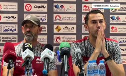 فیلم/ عصبانیت شدید خمس از پخش زنگ موبایل در نشست خبری دیدار تراکتور و پرسپولیس