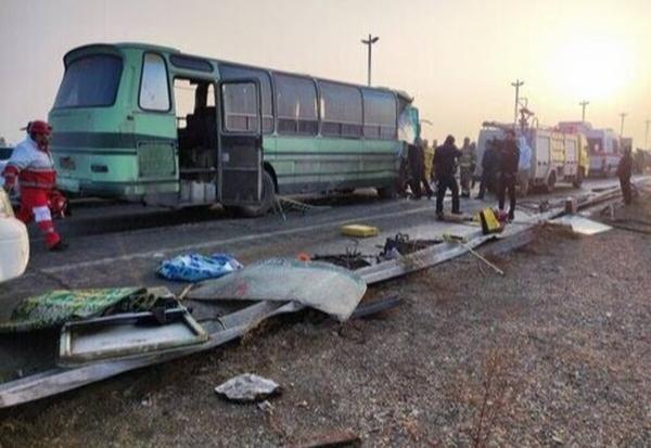 حوادث یزد,تصادف اتوبوس و مینی بوس در جاده یزد