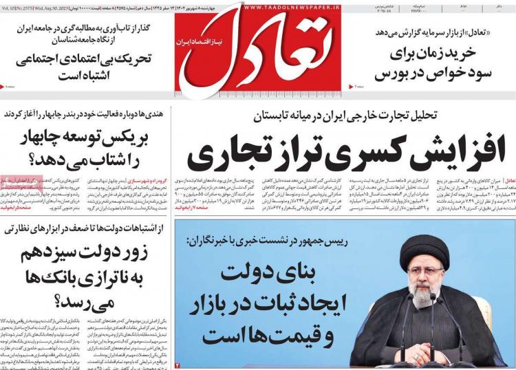 عناوین روزنامه های اقتصادی چهارشنبه 8 شهریور 1402,روزنامه,روزنامه های امروز,روزنامه های اقتصادی