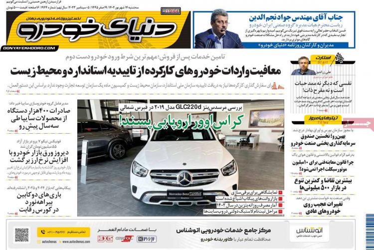 عناوین روزنامه های اقتصادی سه شنبه 14 شهریور 1402 عناوین روزنامه های اقتصادی سه شنبه 14 شهریور 1402,روزنامه,روزنامه های امروز,روزنامه های اقتصادی