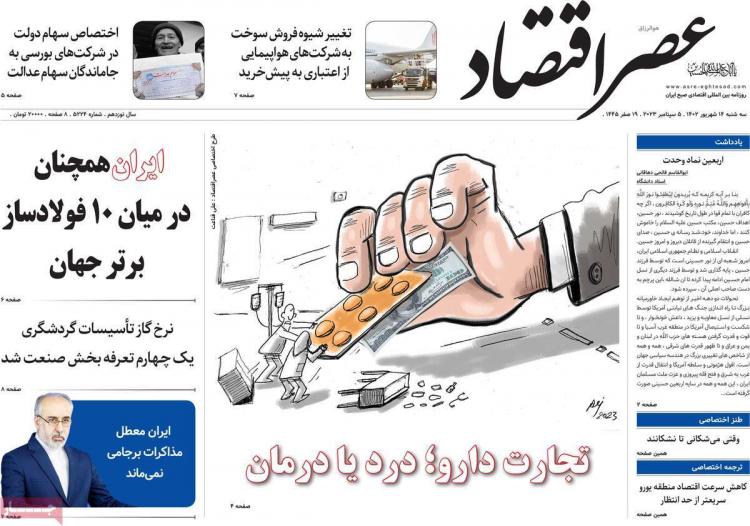 عناوین روزنامه های اقتصادی سه شنبه 14 شهریور 1402 عناوین روزنامه های اقتصادی سه شنبه 14 شهریور 1402,روزنامه,روزنامه های امروز,روزنامه های اقتصادی