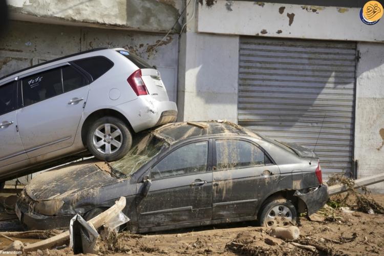 تصاویر طوفان و سیل مرگبار در لیبی,عکس های سیل در لیبی,تصاویر طوفان در لیبی