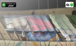 فیلم/ نصب پرچم تیم کاشیما آنتلرز روی سکوهای تخریب شده ورزشگاه آزادی