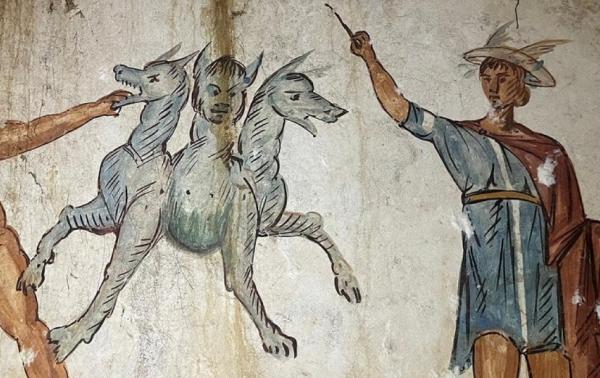 مقبره‌ای با نقاشی سگ جهنم,نقاشی سگ جهنم در ایتالیا