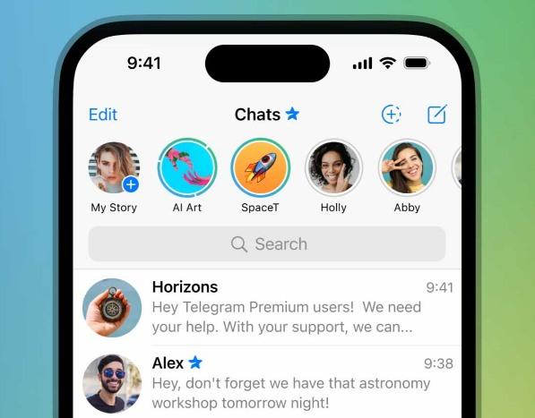 تلگرام,انتشار استوری در کانال تلگرام