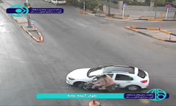 فیلم/ تصادف خودرو سواری و موتورسیکلت در بلوار آئینه اصفهان
