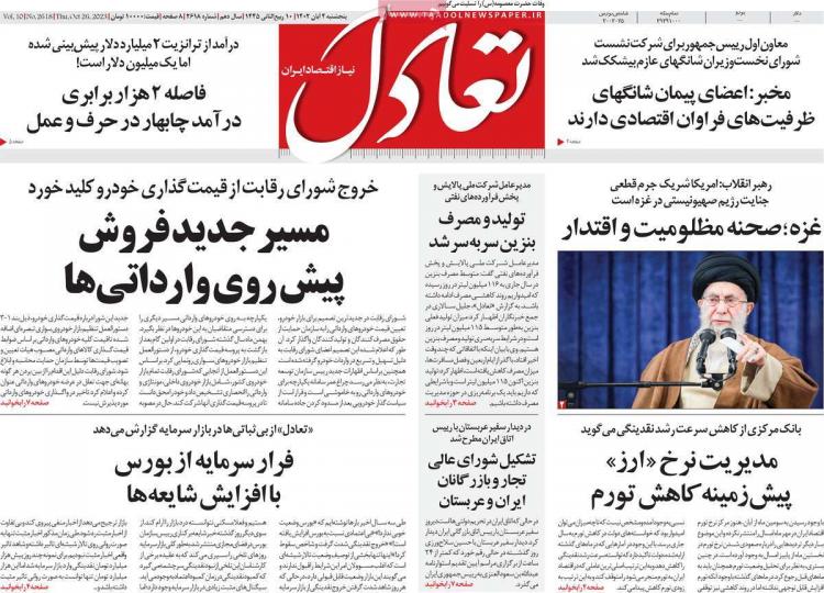 عناوین روزنامه های اقتصادی پنجشنبه 4 آبان 1402 عناوین روزنامه های اقتصادی پنجشنبه 4 آبان 1402,روزنامه,روزنامه های امروز,روزنامه های اقتصادی