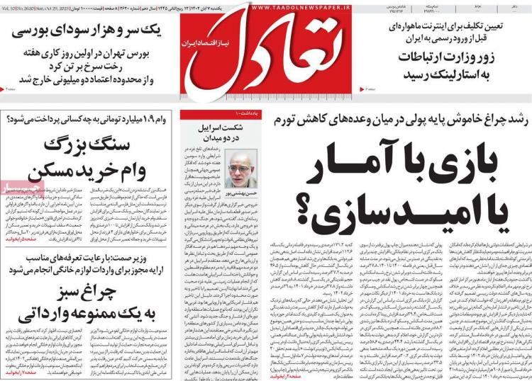 عناوین روزنامه های اقتصادی یکشنبه 7 آبان 1402 عناوین روزنامه های اقتصادی یکشنبه 7 آبان 1402,روزنامه,روزنامه های امروز,روزنامه های اقتصادی