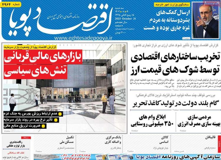 عناوین روزنامه های اقتصادی سه شنبه 9 آبان 1402 عناوین روزنامه های اقتصادی سه شنبه 9 آبان 1402,روزنامه,روزنامه های امروز,روزنامه های اقتصادی