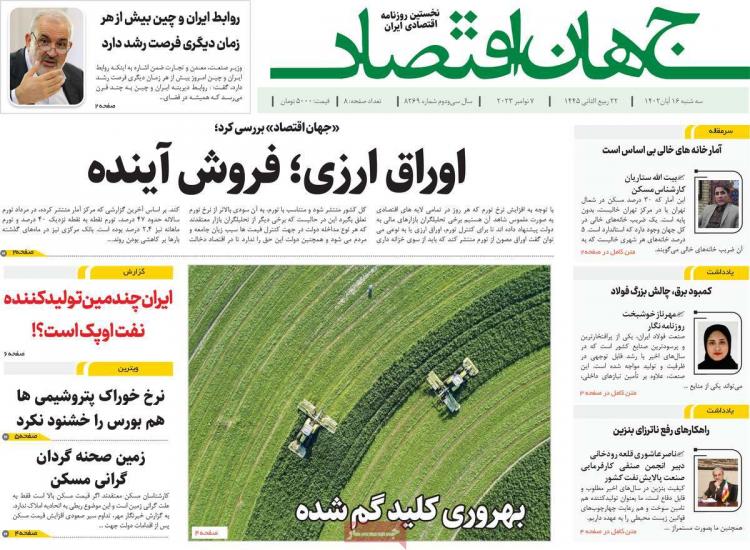 عناوین روزنامه های سیاسی سه شنبه 16 آبان 1402 عناوین روزنامه های سیاسی سه شنبه 16 آبان 1402,روزنامه,روزنامه های امروز,روزنامه های اقتصادی