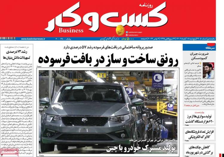عناوین روزنامه های اقتصادی پنجشنبه 18 آبان 1402 عناوین روزنامه های اقتصادی پنجشنبه 18 آبان 1402,روزنامه,روزنامه های امروز,روزنامه های اقتصادی