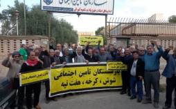 تجمع اعتراضی بازنشستگان کارگری در شوش و هفت‌تپه