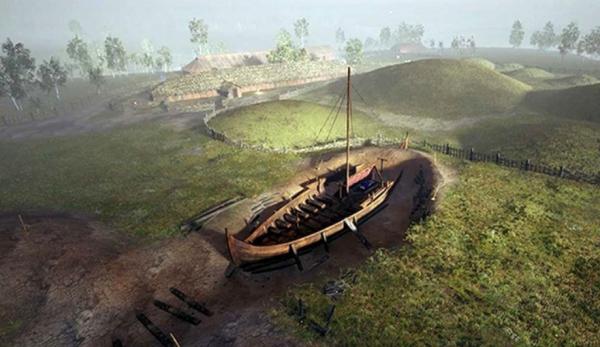 کشتی باستانی,دفن کشتی باستانی زیر یک تپه