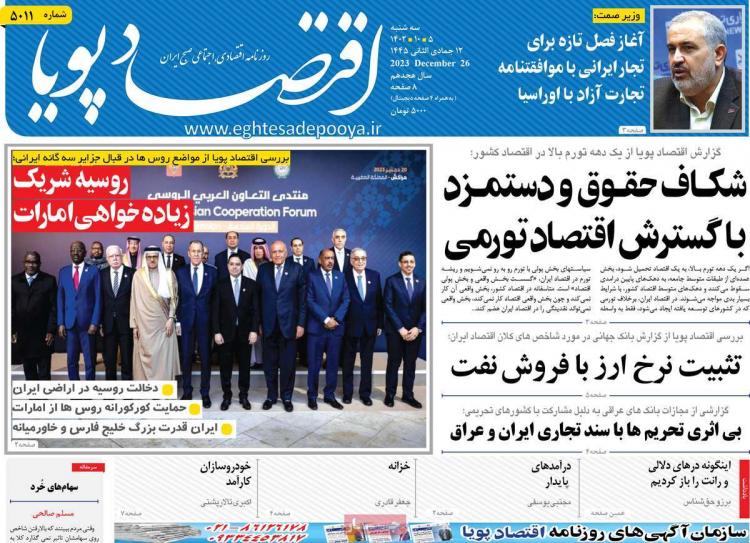عناوین روزنامه های اقتصادی سه شنبه 5 دی 1402 عناوین روزنامه های اقتصادی سه شنبه 5 دی 1402,روزنامه,روزنامه های امروز,روزنامه های اقتصادی