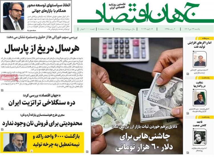 عناوین روزنامه های اقتصادی یکشنبه 24 دی 1402,روزنامه,روزنامه های امروز,روزنامه های اقتصادی