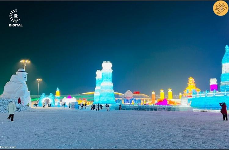 تصاویر شهر یخی و تفریحی بزرگ هاربین چین,عکس های شهر یخی چین,تصاویری از شهر یخی در کشور چین