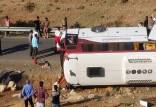 حوادث سمنان,واژگونی اتوبوس در محور سمنان - مهدیشهر