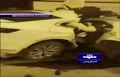 فیلم/ لحظه برخورد شدید ماشین با تیر چراغ برق در اصفهان