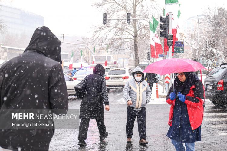 تصاویر اولین برف تهران در زمستان 1402,تصاویر اولین برف تهران در بهمن ماه,تصاویر براش برف در تهران