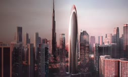فیلم/ رونمایی مرسدس‌بنز از برج ۱ میلیارد دلاری در دبی