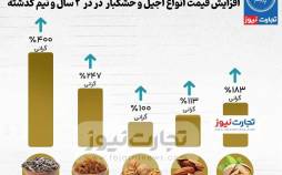 اینفوگرافیک تورم آجیل در دولت رئیسی,اینفوگرافیک درباره قیمت آجیل,اینفوگرافیک در مورد تورم در دولت سیزدهم