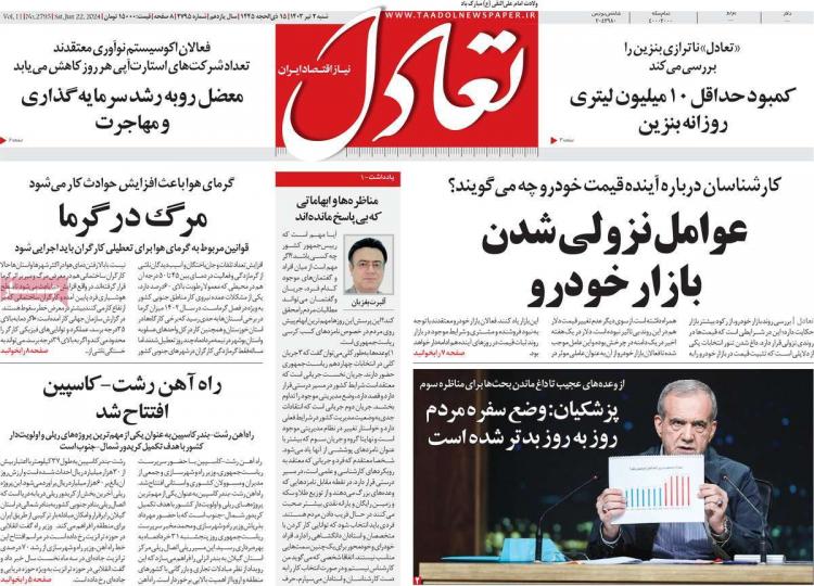 عناوین روزنامه های اقتصادی شنبه ۲ تیر ۱۴۰۳,روزنامه,روزنامه های امروز,روزنامه های اقتصادی