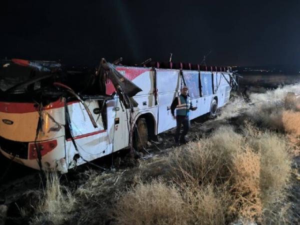 واژگونی اتوبوس زائران کربلا در جاده قروه,اتوبوس حامل زائران کربلا در جاده قروه