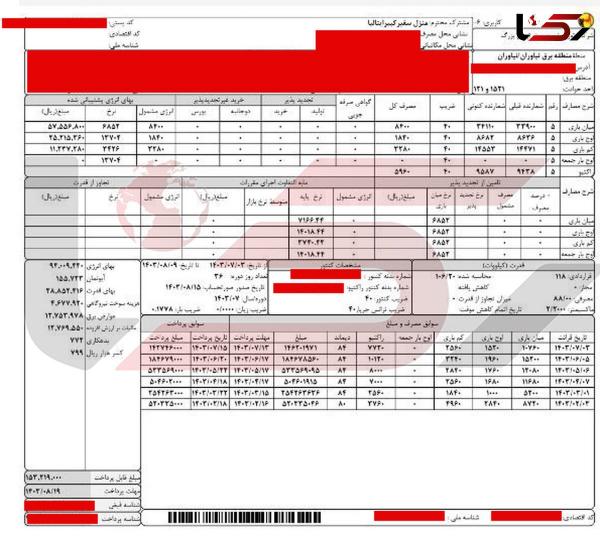 سفارت ایتالیا در تهران,مصرف برق نجومی سفارت ایتالیا در تهران