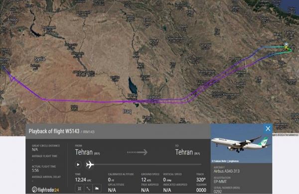 اسرائیل مانع از فرود هواپیمای ایرانی در سوریه,هواپیمای ایرانی در سوریه