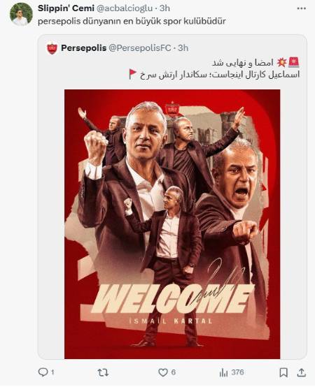 پرسپولیس , اسماعیل کارتال,سرمربی جدید ‏پرسپولیس, باشگاه پرسپولیس