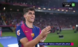 فیلم/ اهدای جام قهرمانی لالیگا به بارسلونا
