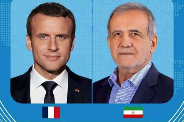 مکرون و پزشکیان مکرون و پزشکیان,رئیس جمهور ایران و فرانسه