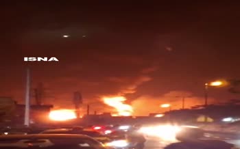 فیلم/ انفجار مهیب و آتش سوزی در انبار نفت شهران پس از حملات اسرائیل