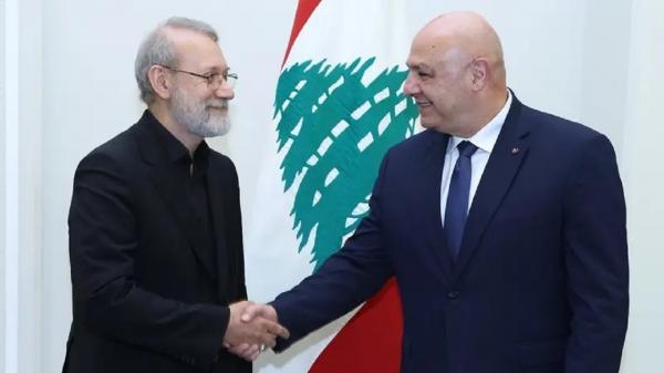 لاریجانی و عون لاریجانی و عون,رئیس جمهور لبنان و دبیر شورای عالی امنیت ملی ایران