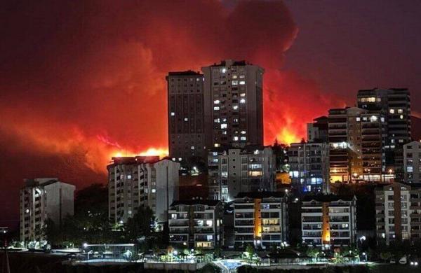 حوادث ترکیه حوادث ترکیه,آتشسوزی گسترده در مناطق جنگلی شمال غرب ترکیه