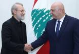 لاریجانی و عون,رئیس جمهور لبنان و دبیر شورای عالی امنیت ملی ایران